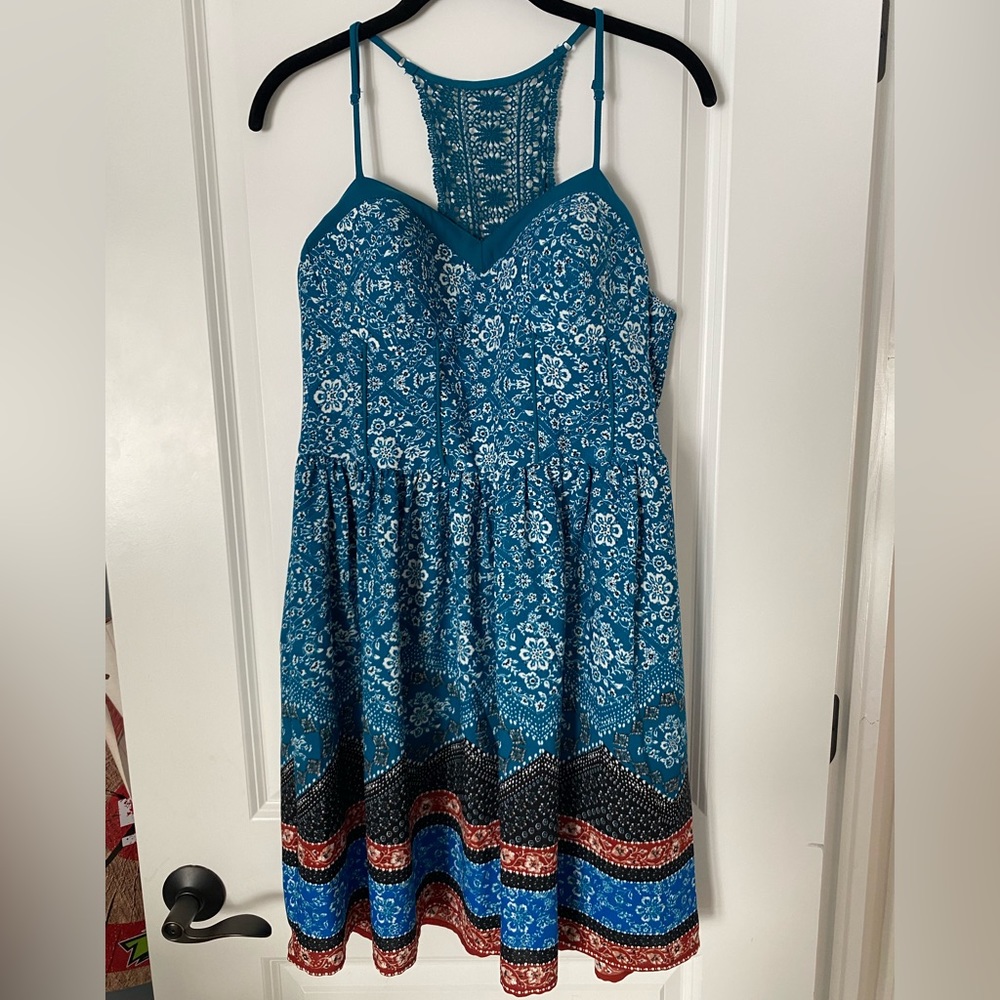 Xhilaration Floral dress with lace back - large